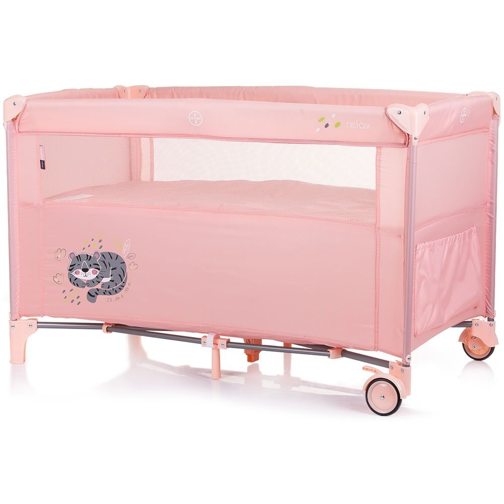 CHIPOLINO Patut pliabil Relax flamingo tiger cu laterala culisanta
