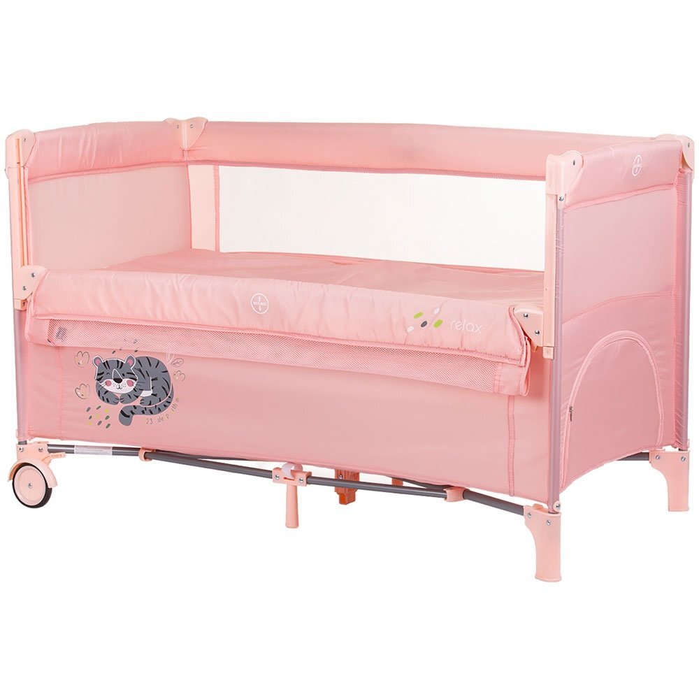 CHIPOLINO Patut pliabil Relax flamingo tiger cu laterala culisanta