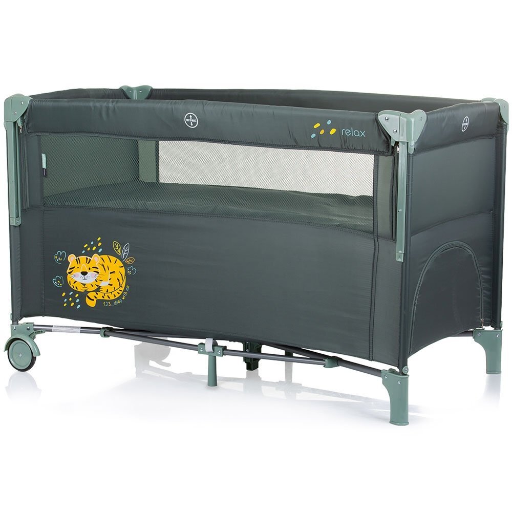 CHIPOLINO Patut pliabil Relax pastel green cu laterala culisanta