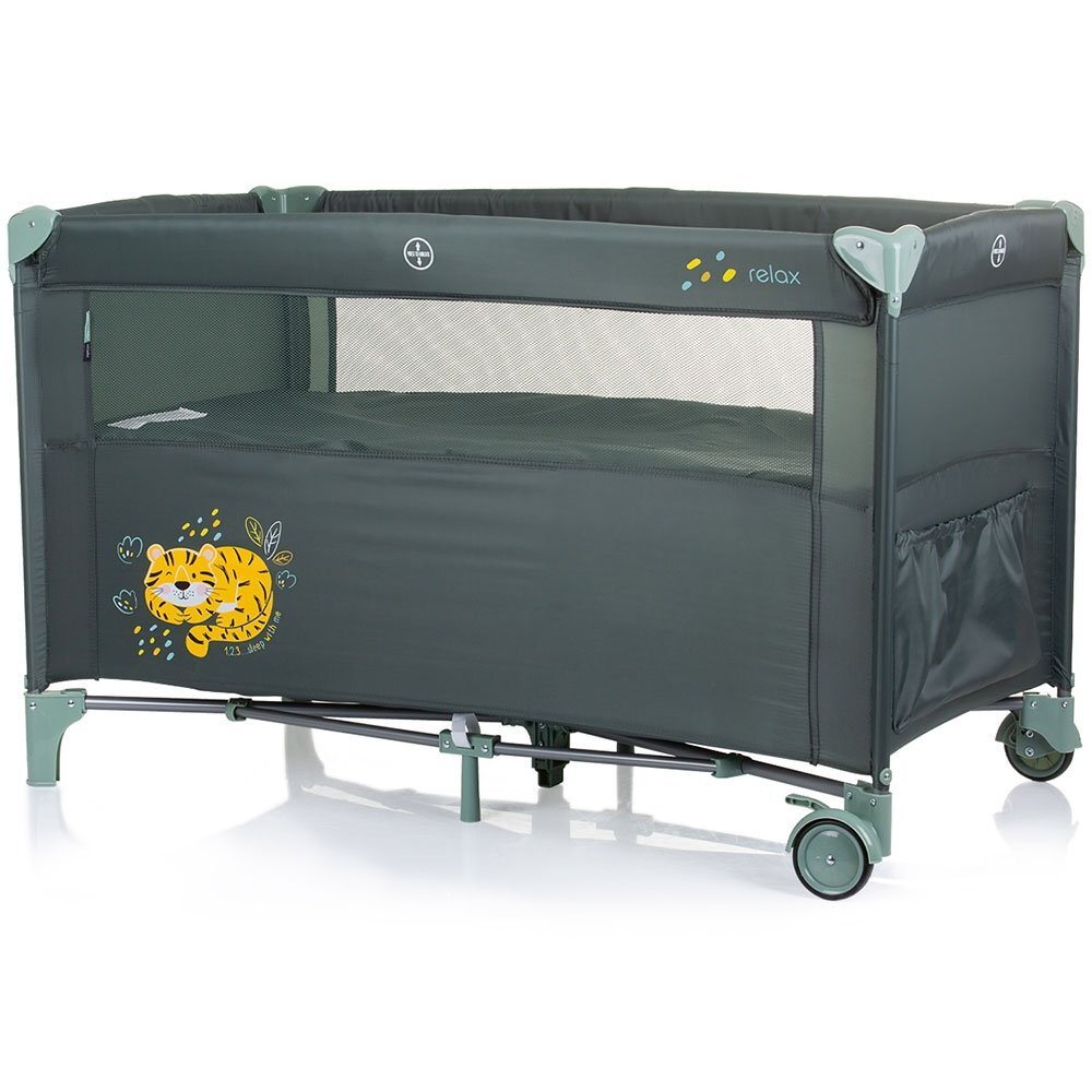 CHIPOLINO Patut pliabil Relax pastel green cu laterala culisanta