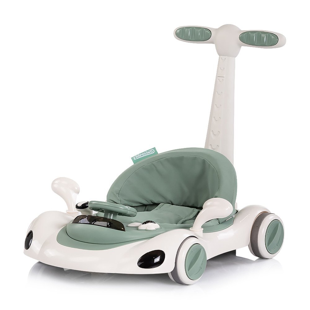 CHIPOLINO Premergator 5 in 1 pentru copii Happy Walker Basil cu sezut ajustabil pe inaltime maner parental detasabil panou muzical