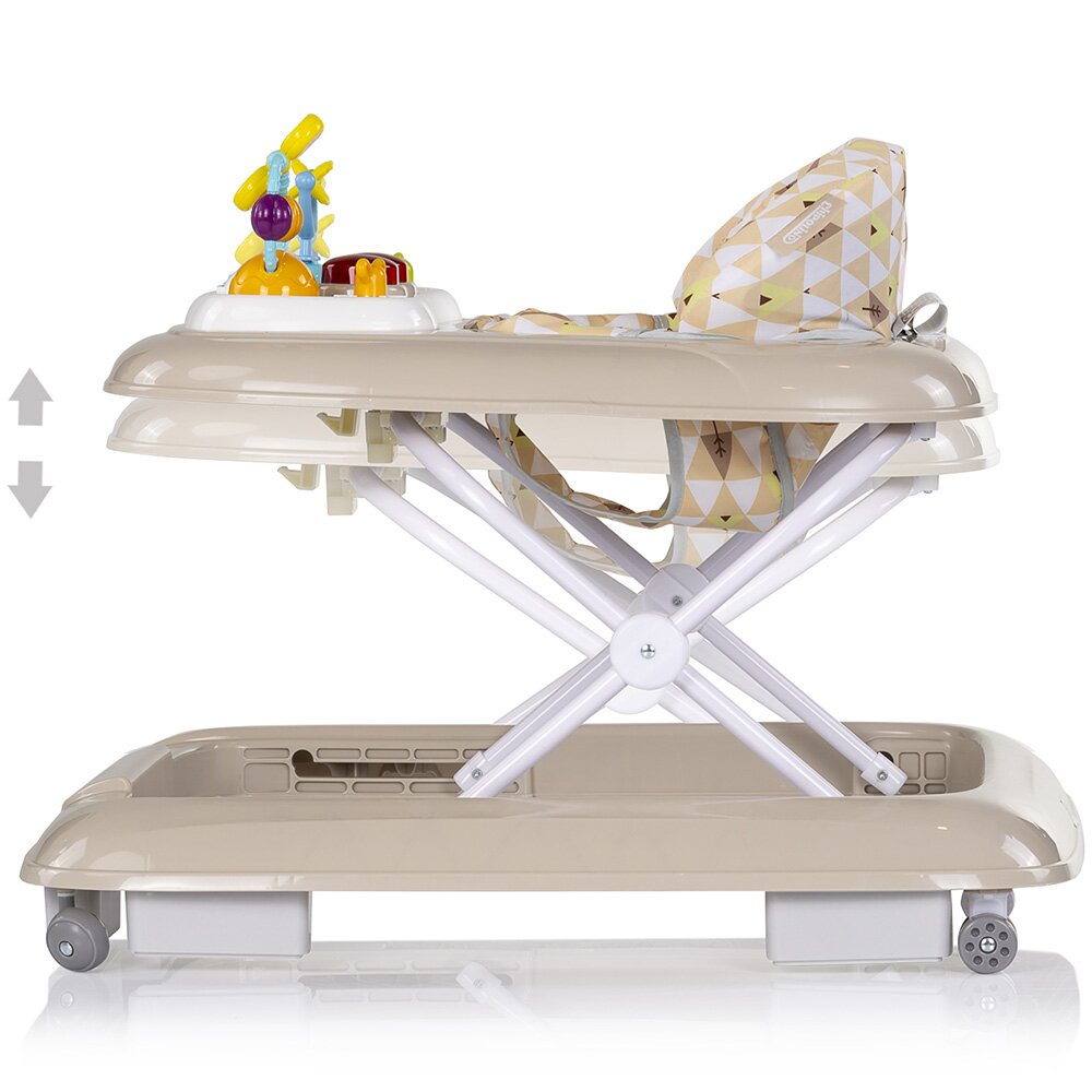 CHIPOLINO Premergator pentru copii Baby Steps Beige cu panou de joaca inaltime reglabila si tavita detasabila