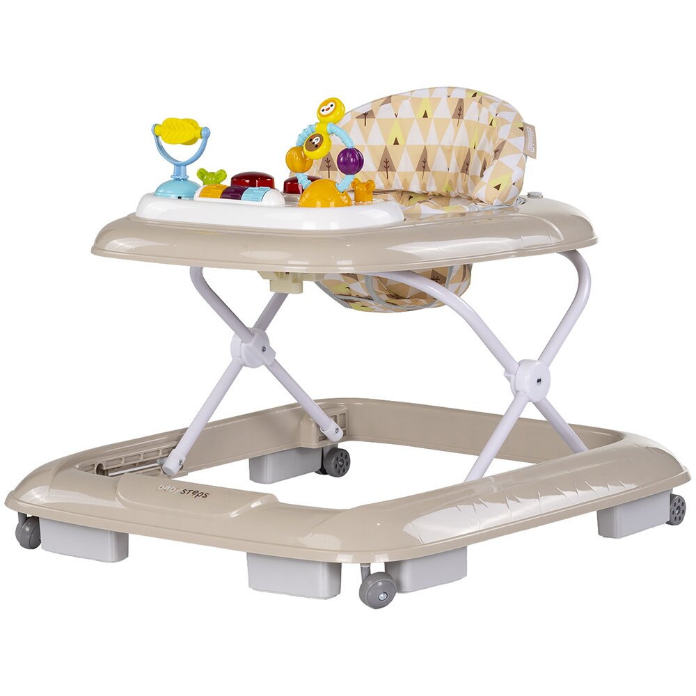 CHIPOLINO Premergator pentru copii Baby Steps Beige cu panou de joaca inaltime reglabila si tavita detasabila