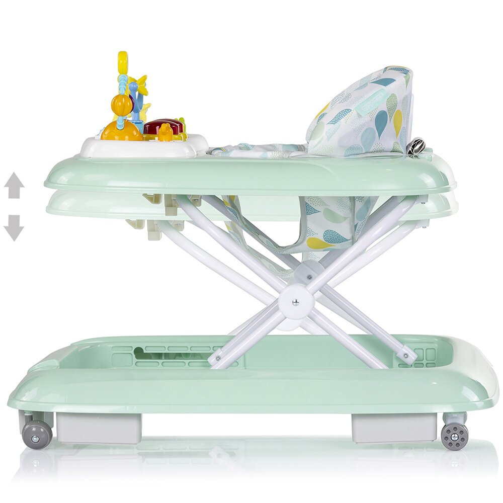 CHIPOLINO Premergator pentru copii Baby Steps Mint cu panou de joaca inaltime reglabila si tavita detasabila