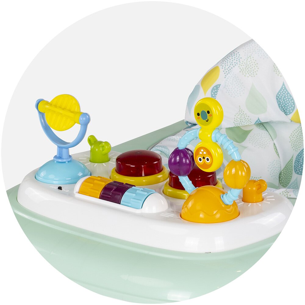 CHIPOLINO Premergator pentru copii Baby Steps Mint cu panou de joaca inaltime reglabila si tavita detasabila