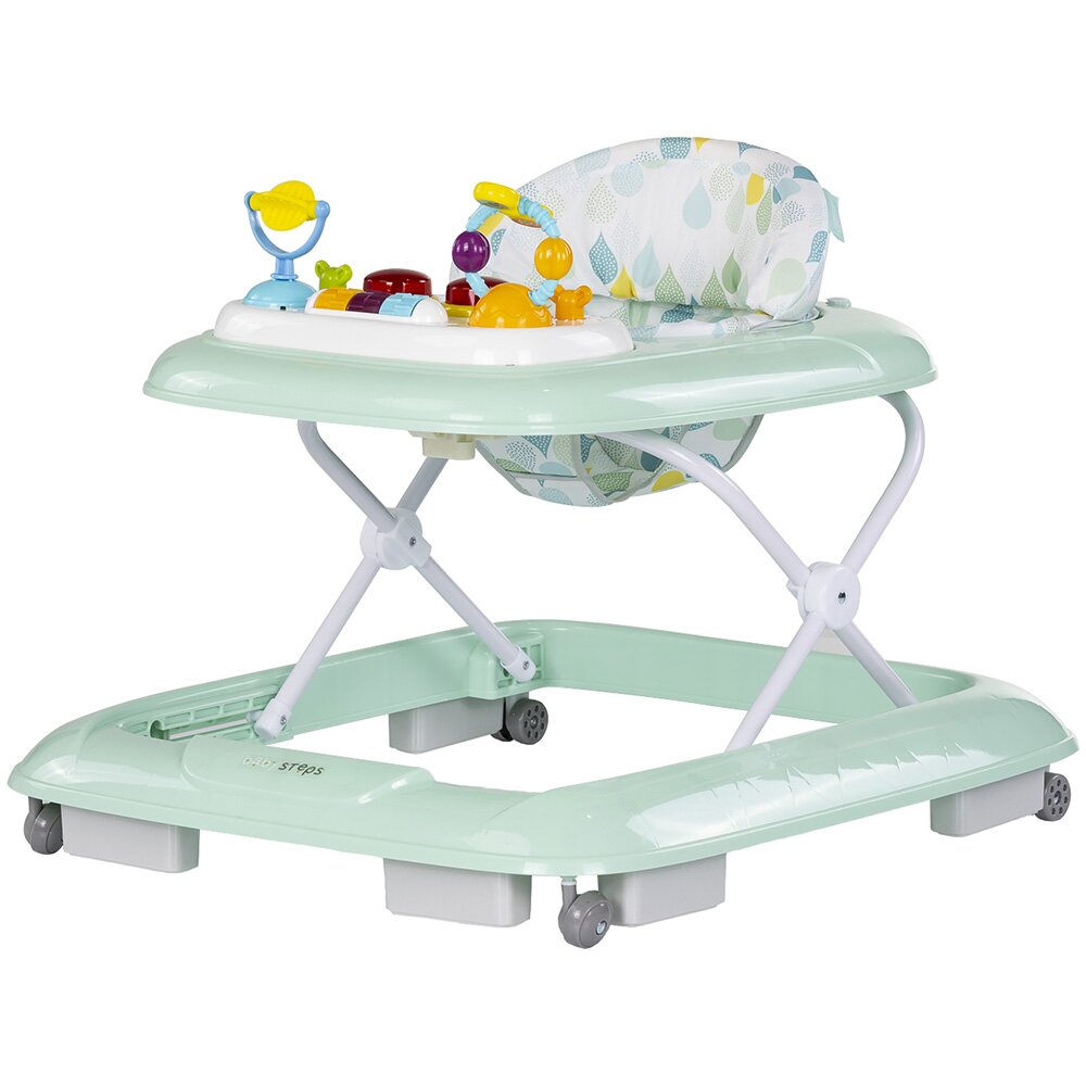 CHIPOLINO Premergator pentru copii Baby Steps Mint cu panou de joaca inaltime reglabila si tavita detasabila