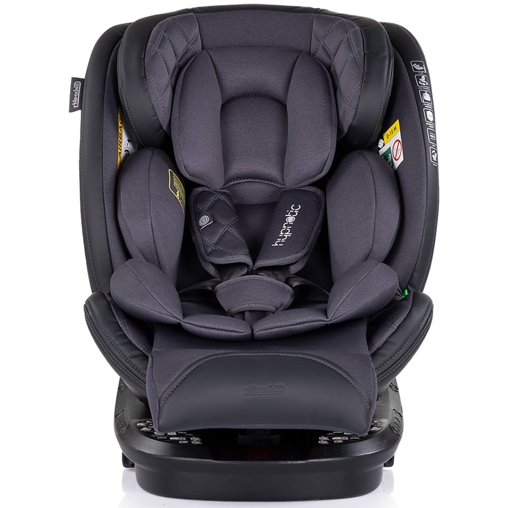 CHIPOLINO Scaun auto Hypnotic Anthracite I-Size 40-150 cm cu sistem Isofix Top tether Sezut rotativ
