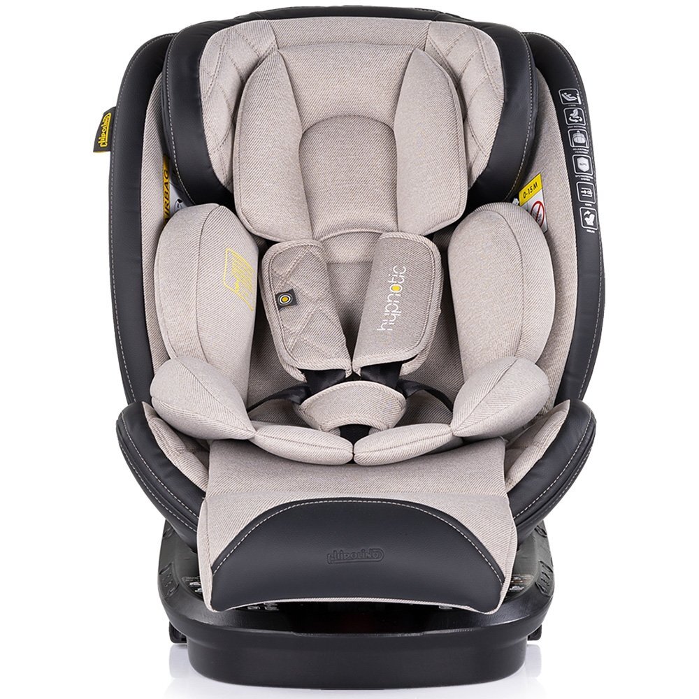 CHIPOLINO Scaun auto Hypnotic Tiramisu I-Size 40-150 cm cu sistem Isofix Top tether Sezut rotativ