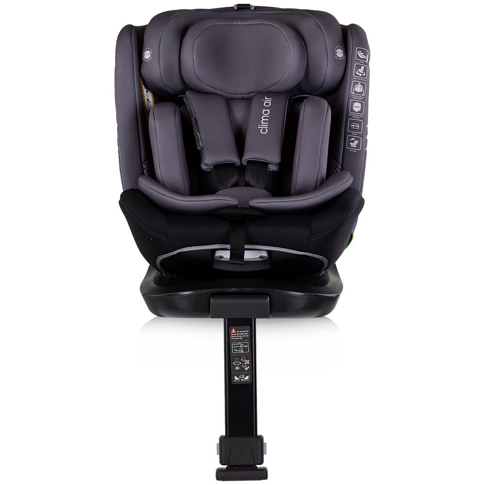 CHIPOLINO Scaun auto pentru copii Clima Air Anthracite I-Size 40-150 cm cu sistem isofix si sezut rotativ