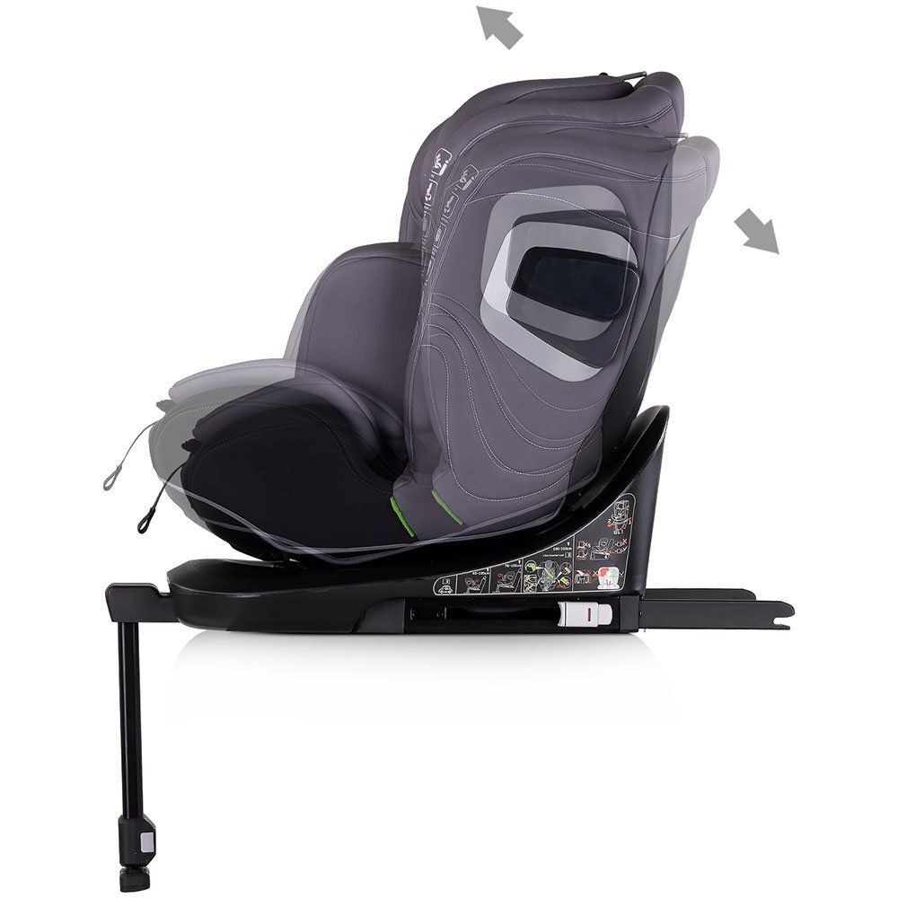CHIPOLINO Scaun auto pentru copii Clima Air Anthracite I-Size 40-150 cm cu sistem isofix si sezut rotativ