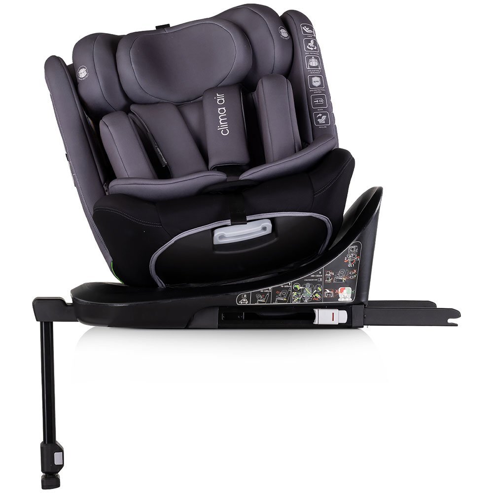 CHIPOLINO Scaun auto pentru copii Clima Air Anthracite I-Size 40-150 cm cu sistem isofix si sezut rotativ