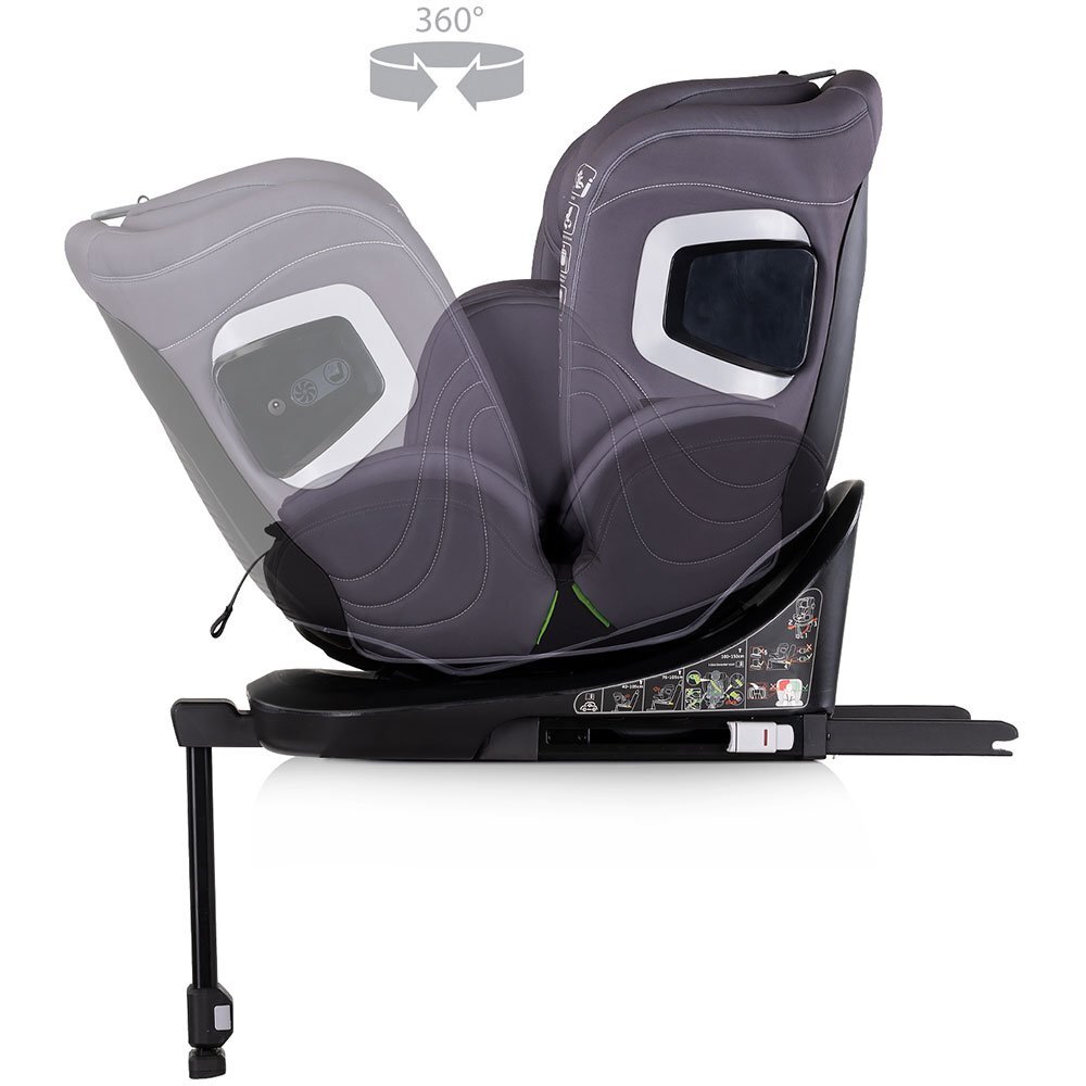 CHIPOLINO Scaun auto pentru copii Clima Air Anthracite I-Size 40-150 cm cu sistem isofix si sezut rotativ