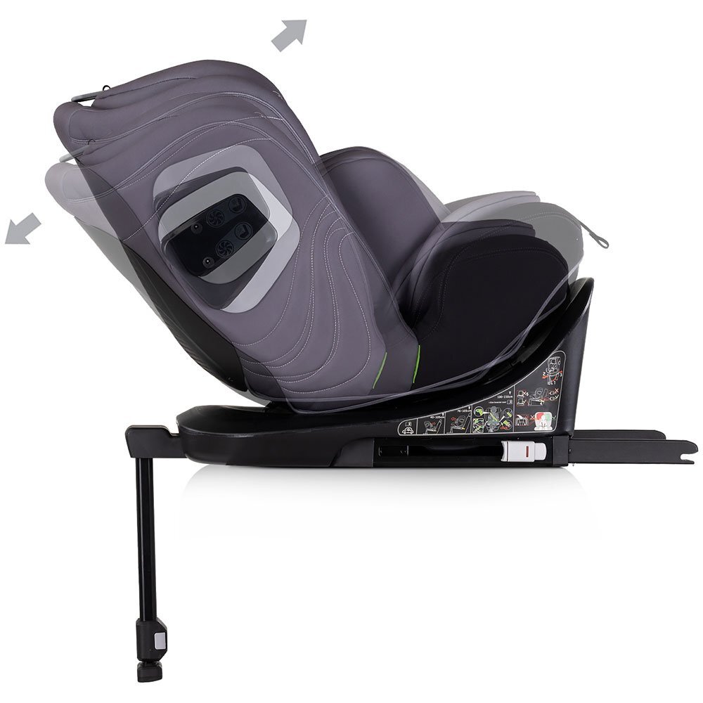 CHIPOLINO Scaun auto pentru copii Clima Air Anthracite I-Size 40-150 cm cu sistem isofix si sezut rotativ