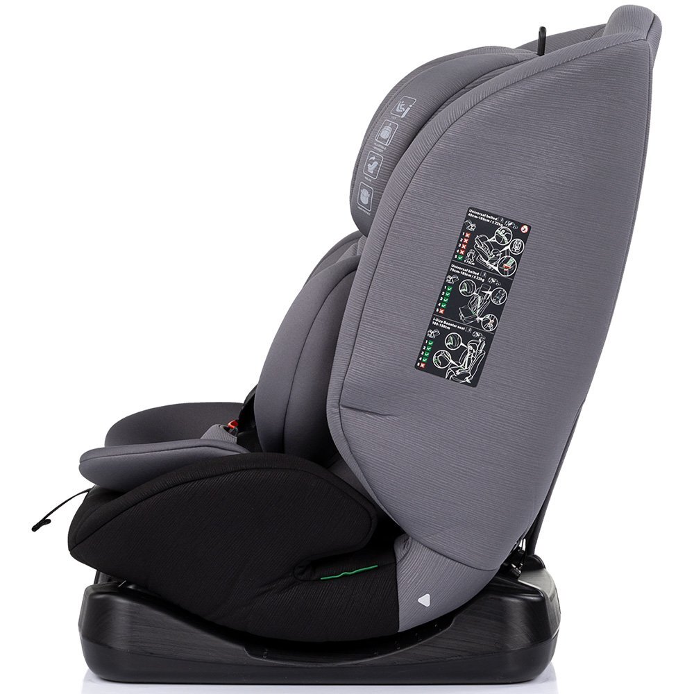 CHIPOLINO Scaun auto pentru copii Mondial Charcoal 40-150 cm I-Size cu spatar reglabil