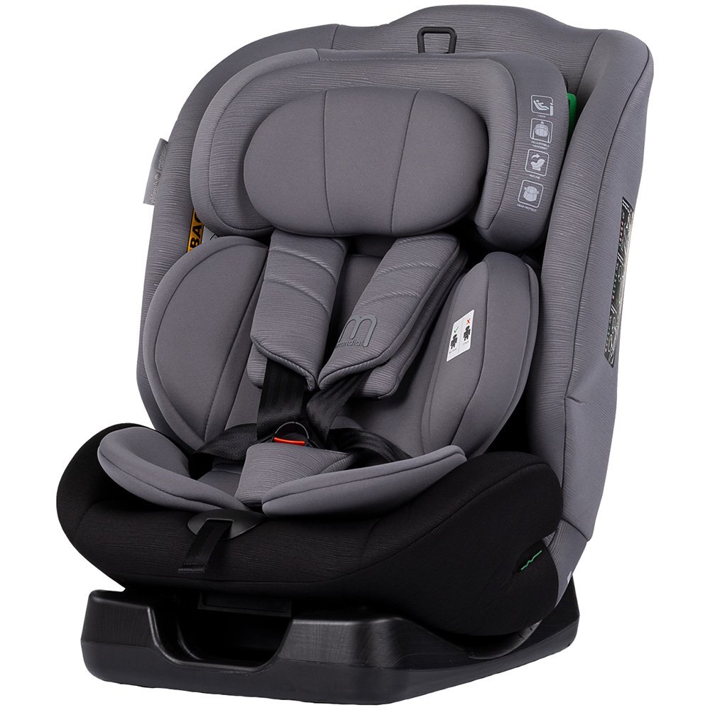 CHIPOLINO Scaun auto pentru copii Mondial Charcoal 40-150 cm I-Size cu spatar reglabil