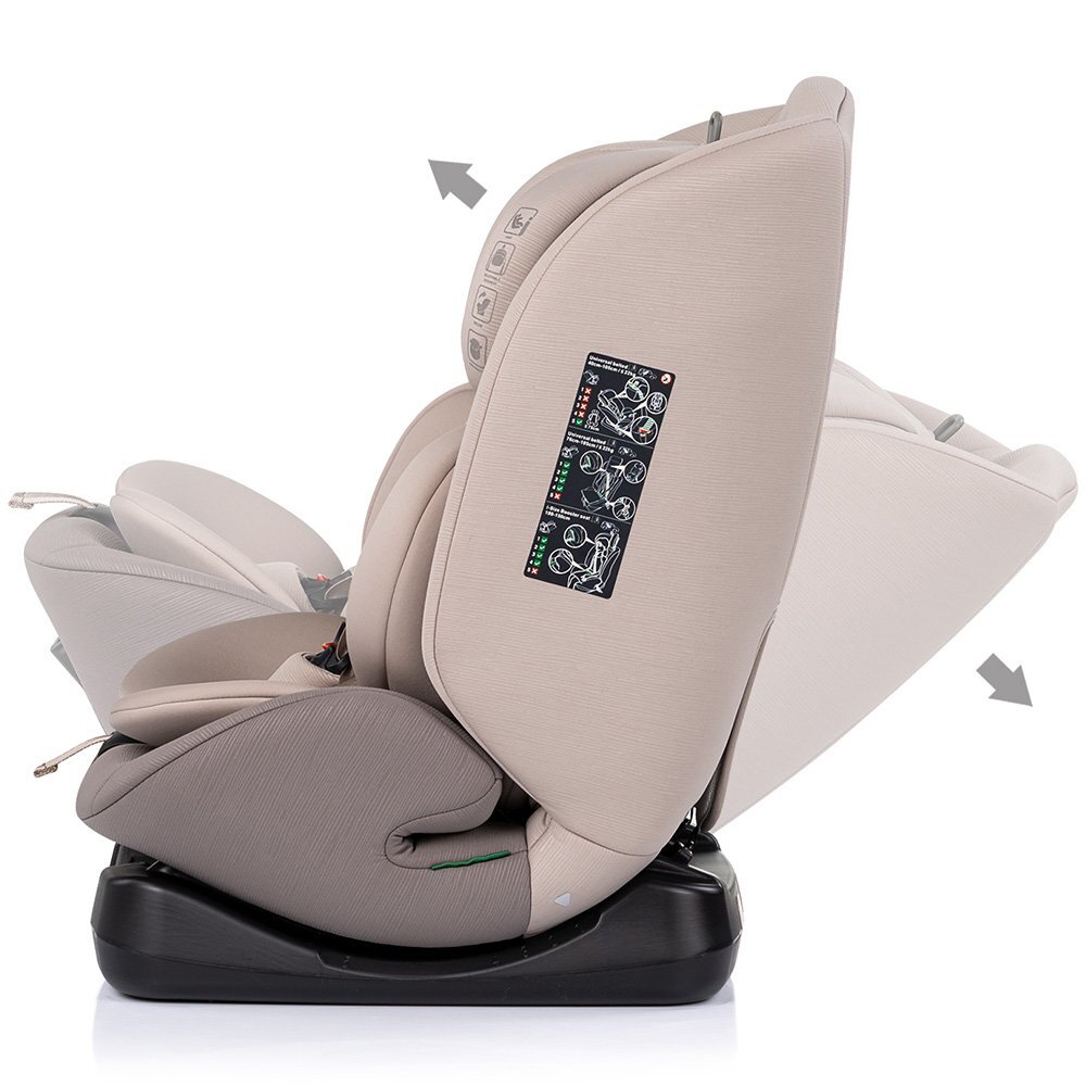 CHIPOLINO Scaun auto pentru copii Mondial Latte 40-150 cm I-Size cu spatar reglabil