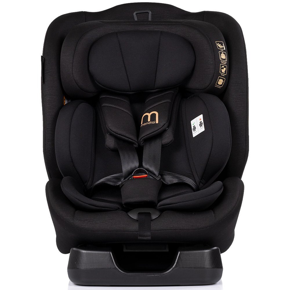 CHIPOLINO Scaun auto pentru copii Mondial Noir 40-150 cm I-Size cu spatar reglabil