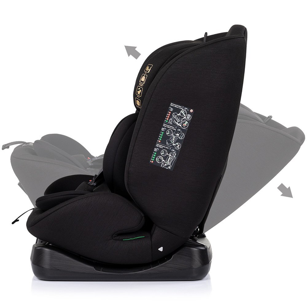 CHIPOLINO Scaun auto pentru copii Mondial Noir 40-150 cm I-Size cu spatar reglabil