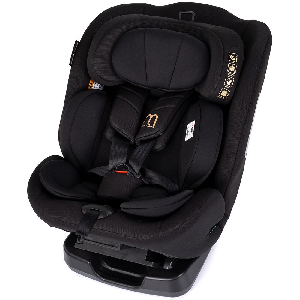 CHIPOLINO Scaun auto pentru copii Mondial Noir 40-150 cm I-Size cu spatar reglabil