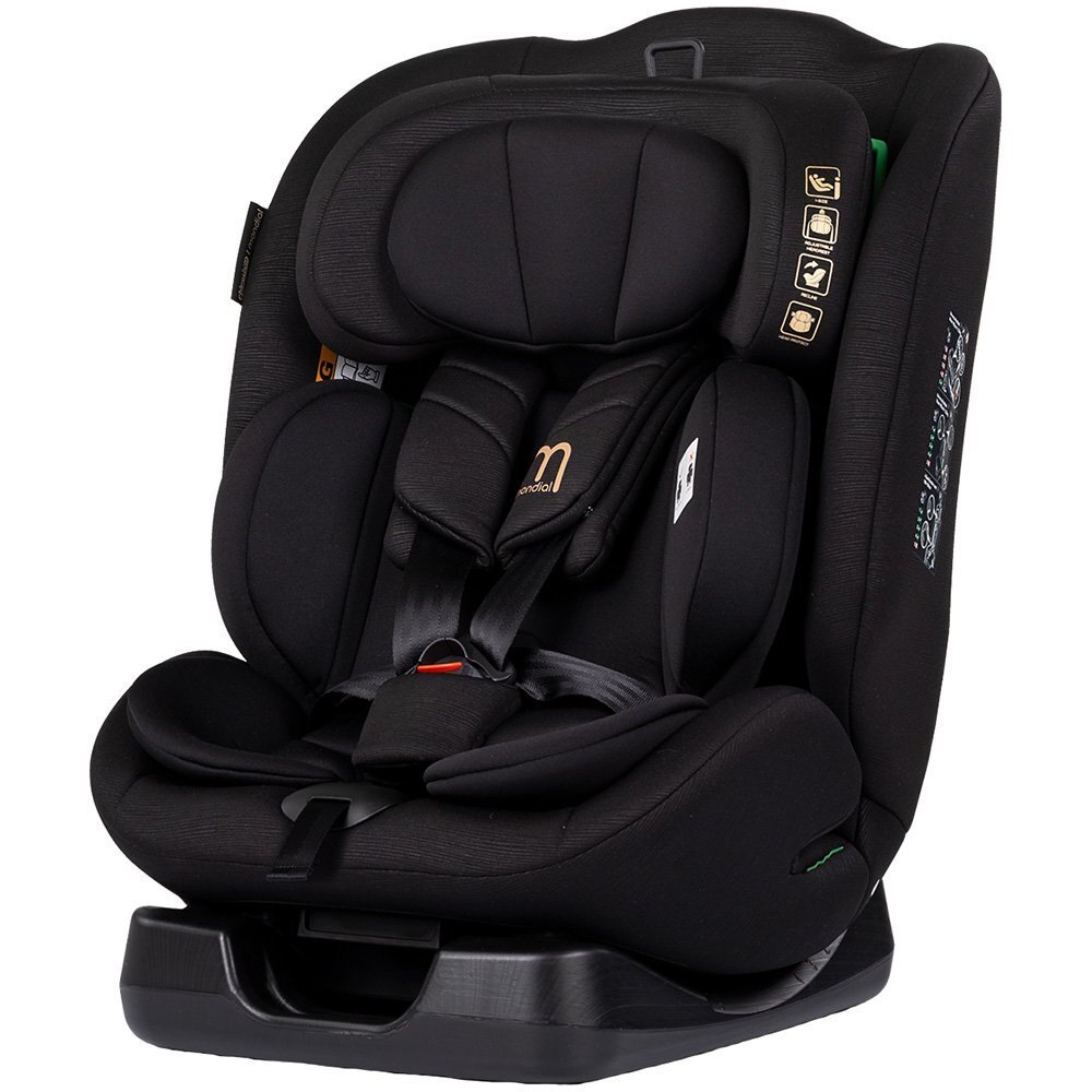 CHIPOLINO Scaun auto pentru copii Mondial Noir 40-150 cm I-Size cu spatar reglabil