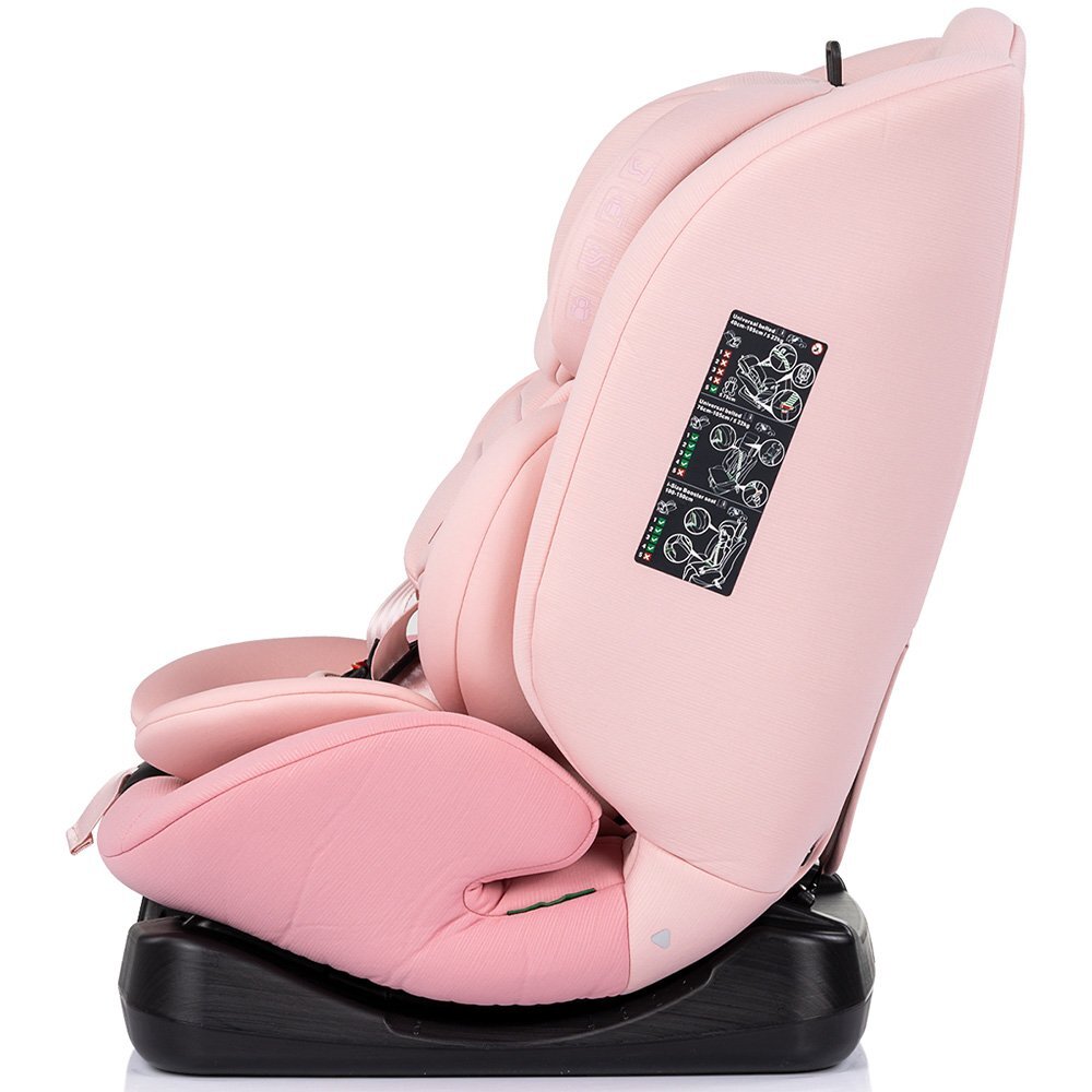 CHIPOLINO Scaun auto pentru copii Mondial Powder Pink 40-150 cm I-Size cu spatar reglabil