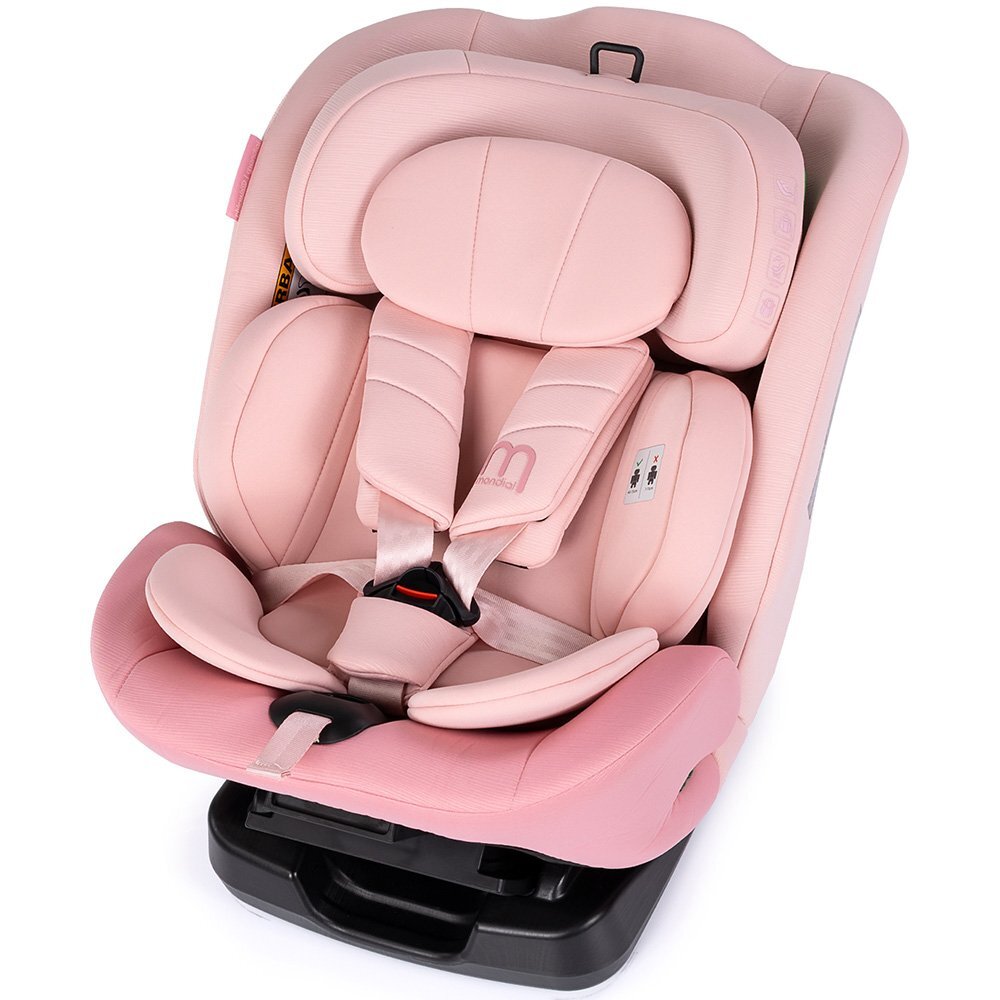 CHIPOLINO Scaun auto pentru copii Mondial Powder Pink 40-150 cm I-Size cu spatar reglabil