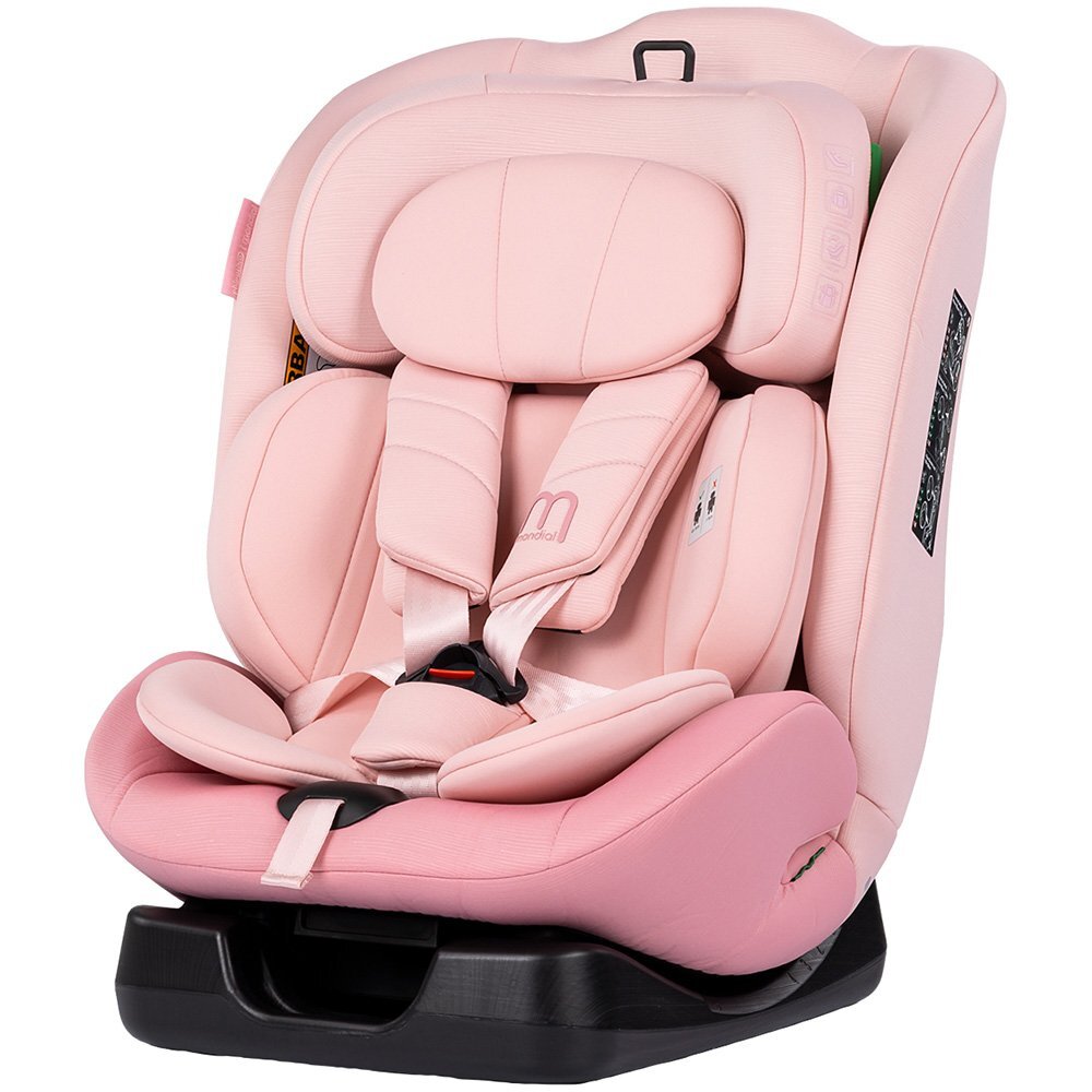CHIPOLINO Scaun auto pentru copii Mondial Powder Pink 40-150 cm I-Size cu spatar reglabil