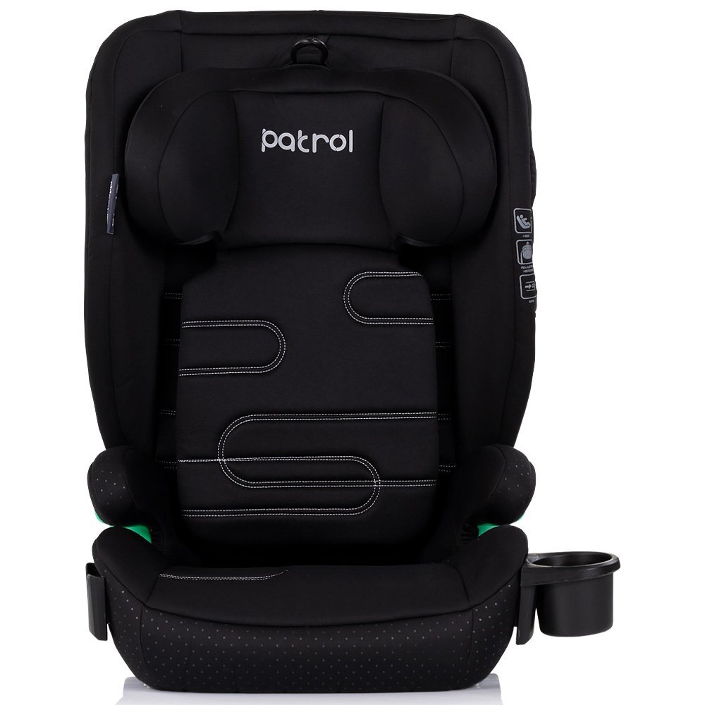 CHIPOLINO Scaun auto pentru copii Patrol Noir I-Size 100-150 cm cu sistem Isofix husa detasabila si suport pentru pahar
