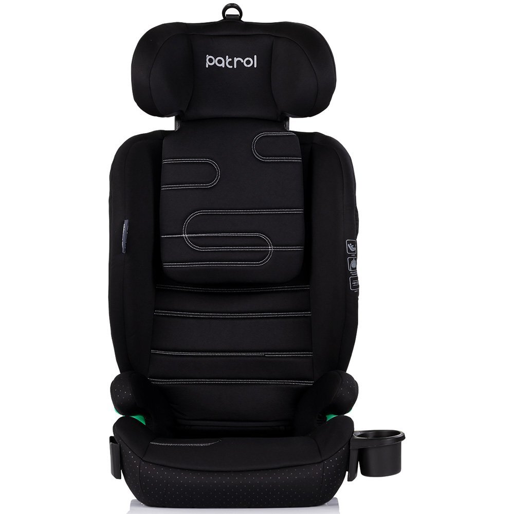 CHIPOLINO Scaun auto pentru copii Patrol Noir I-Size 100-150 cm cu sistem Isofix husa detasabila si suport pentru pahar