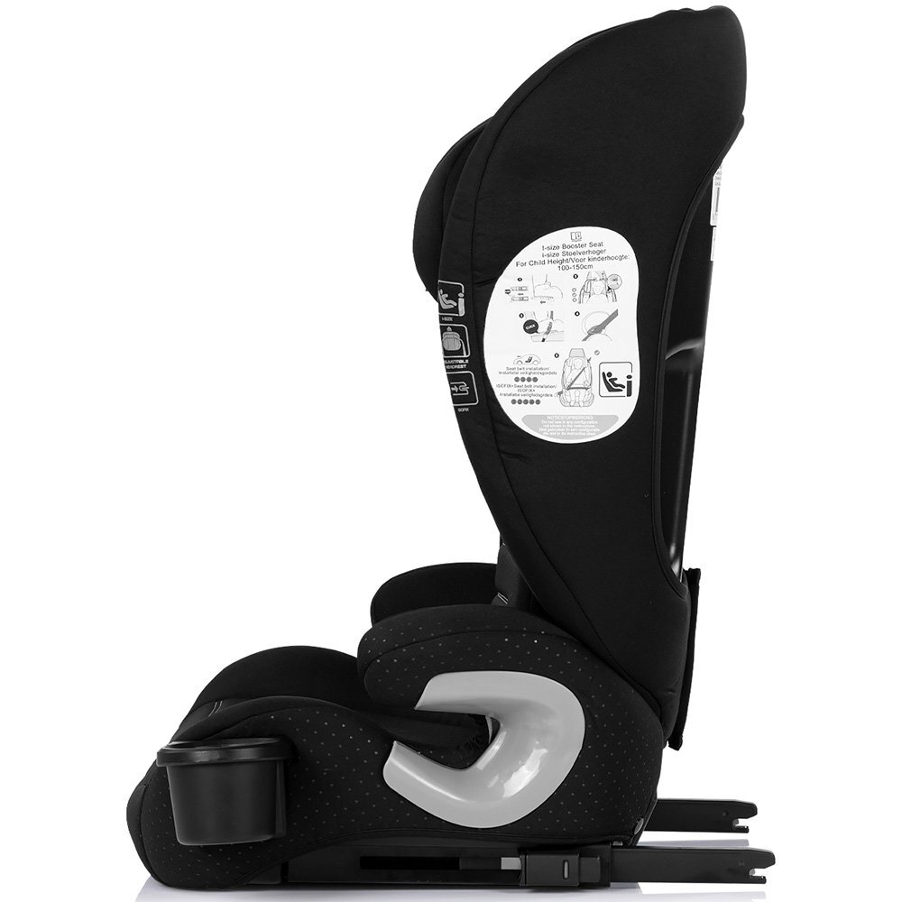 CHIPOLINO Scaun auto pentru copii Patrol Noir I-Size 100-150 cm cu sistem Isofix husa detasabila si suport pentru pahar