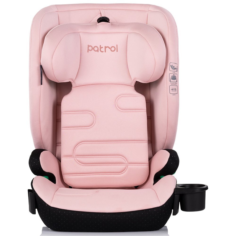 CHIPOLINO Scaun auto pentru copii Patrol Powder Pink I-Size 100-150 cm cu sistem Isofix husa detasabila si suport pentru pahar