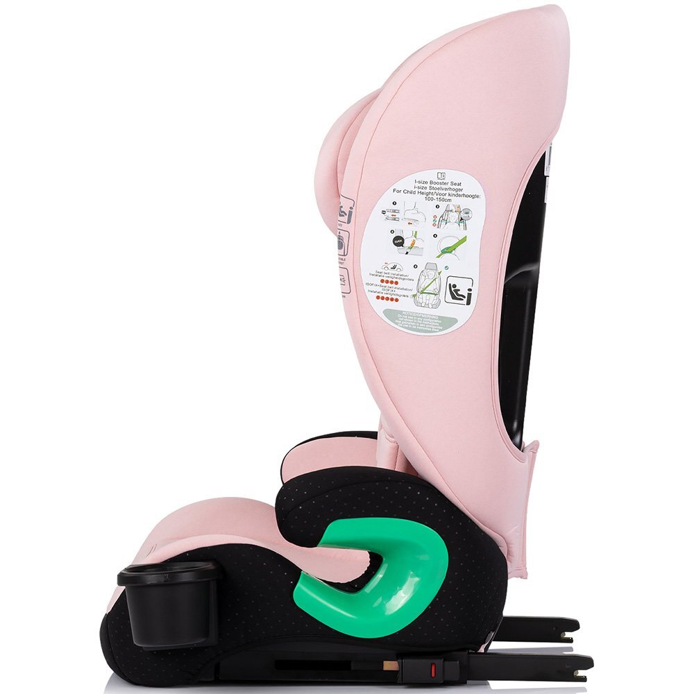 CHIPOLINO Scaun auto pentru copii Patrol Powder Pink I-Size 100-150 cm cu sistem Isofix husa detasabila si suport pentru pahar