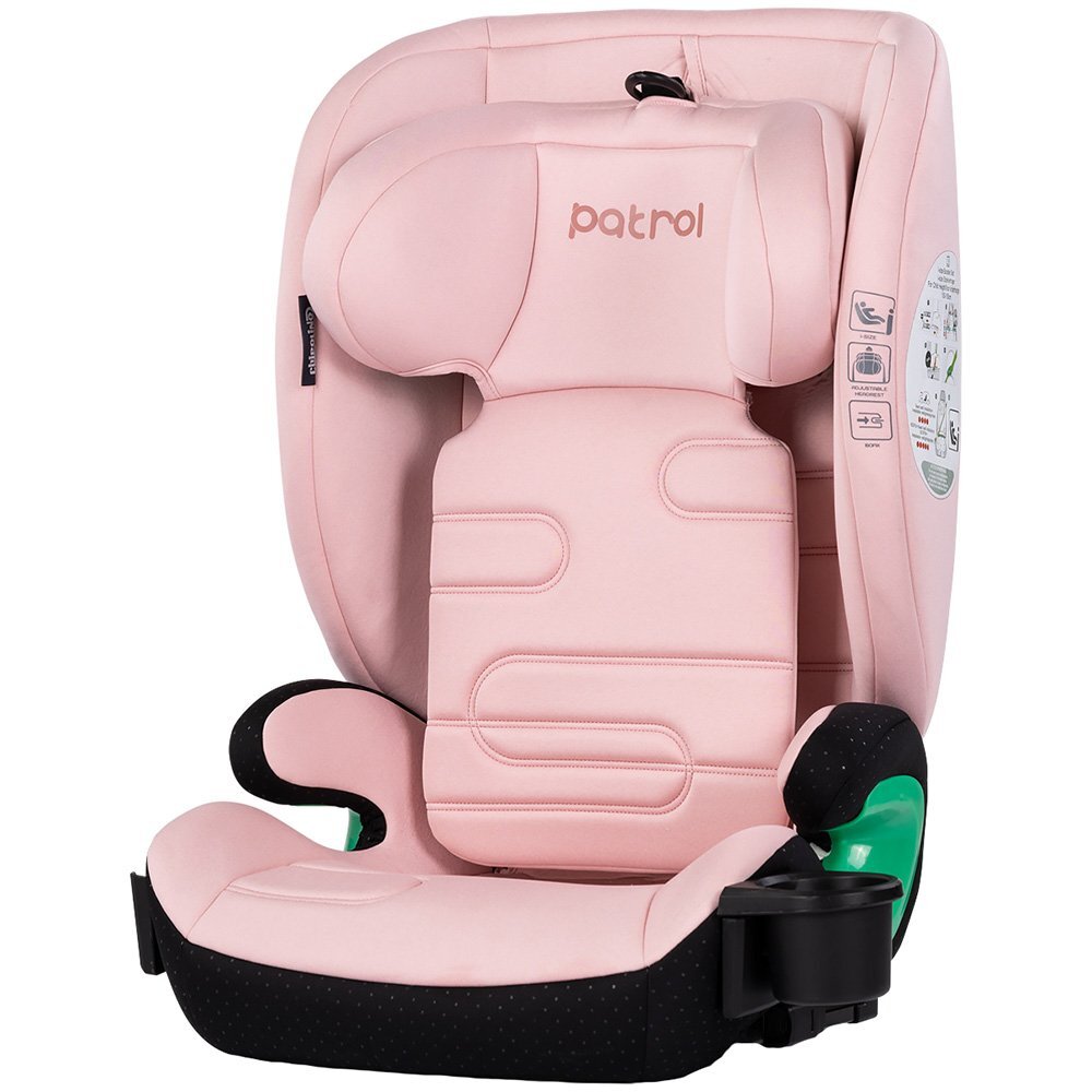 CHIPOLINO Scaun auto pentru copii Patrol Powder Pink I-Size 100-150 cm cu sistem Isofix husa detasabila si suport pentru pahar