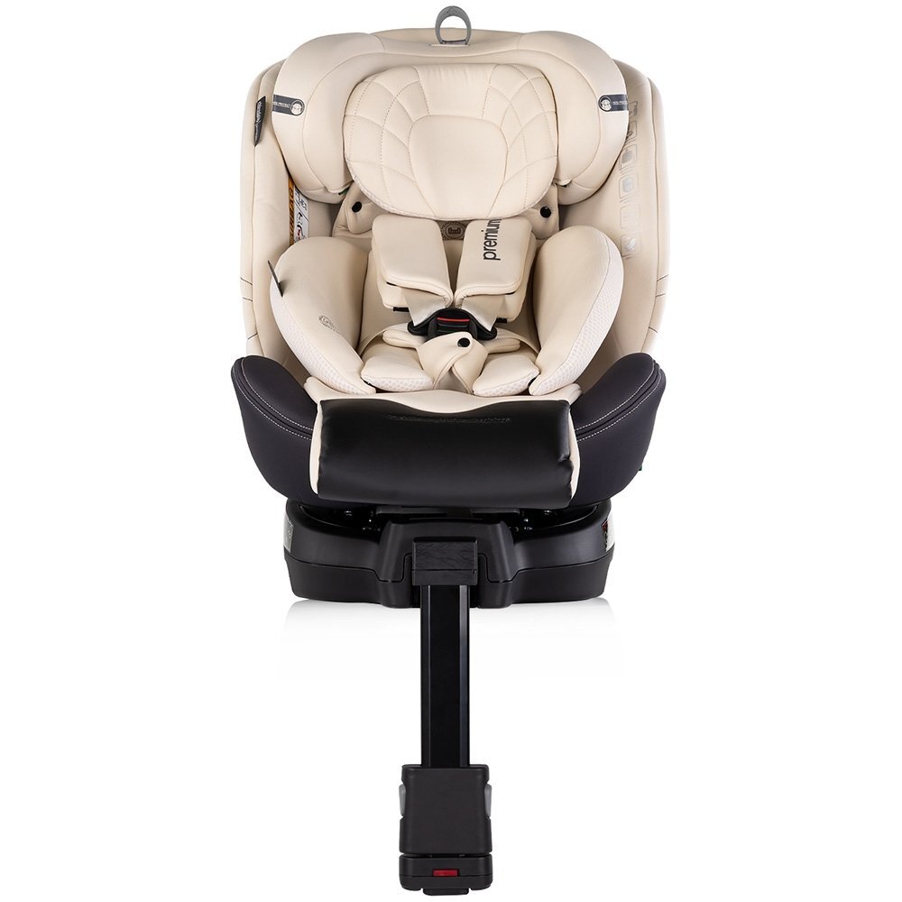 CHIPOLINO Scaun auto pentru copii Premium Biscotta i-Size rotativ 40-150 cm sistem isofix si picior de suport protectie la impact lateral SPS tetiera reglabila husa detasabila