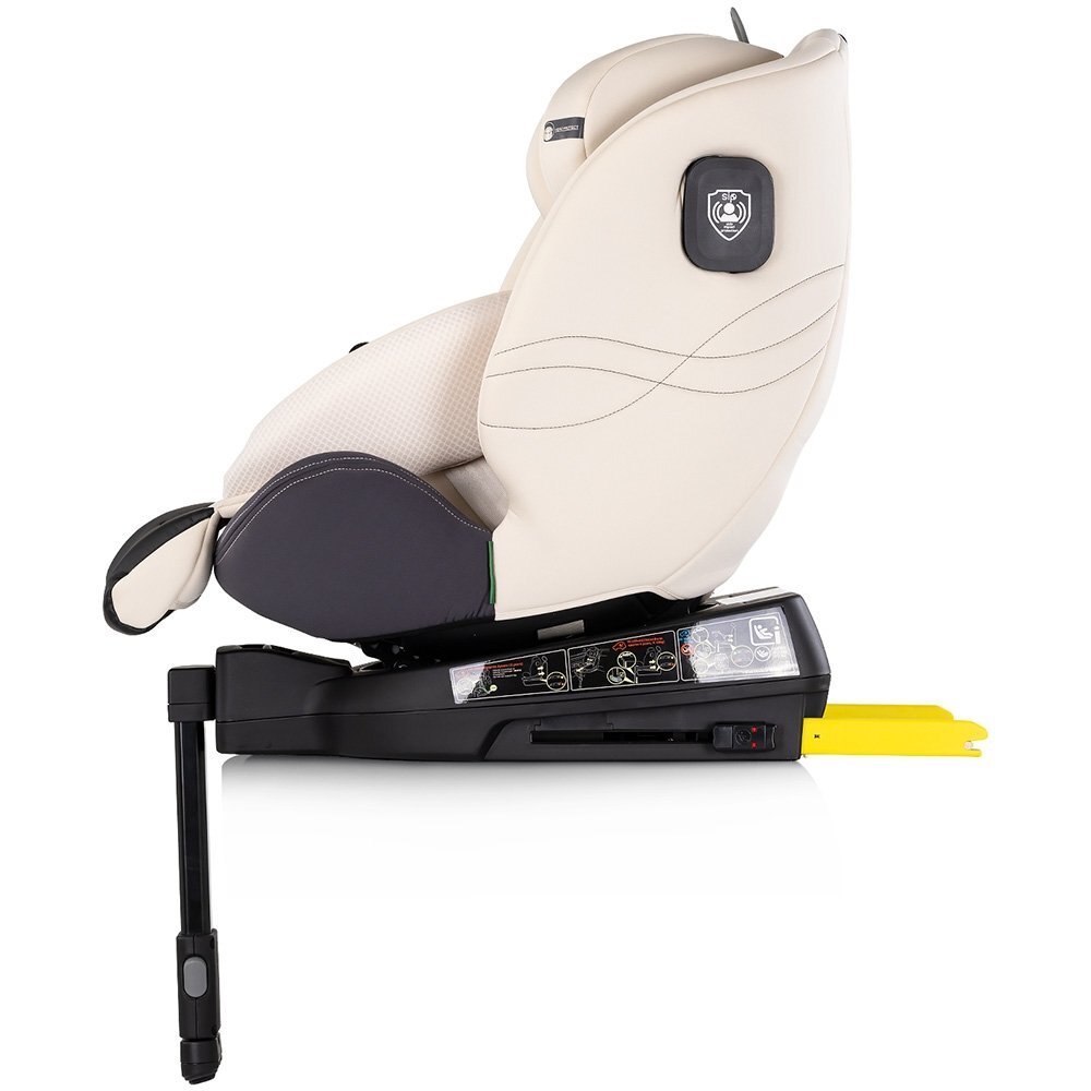 CHIPOLINO Scaun auto pentru copii Premium Biscotta i-Size rotativ 40-150 cm sistem isofix si picior de suport protectie la impact lateral SPS tetiera reglabila husa detasabila