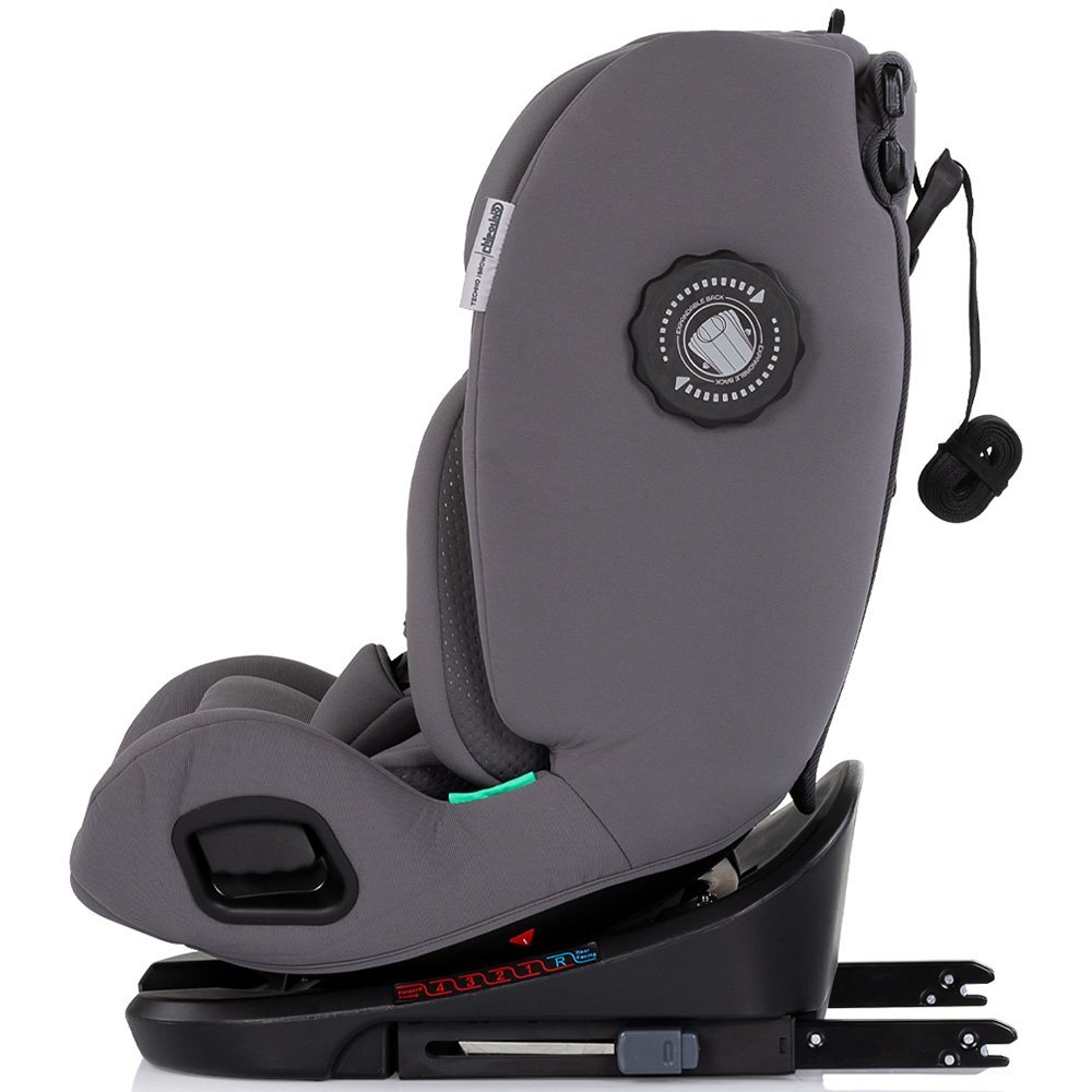 CHIPOLINO Scaun auto pentru copii Techno iGrow Charcoal I-Size 40-150 cm cu sistem Isofix si sezut rotativ
