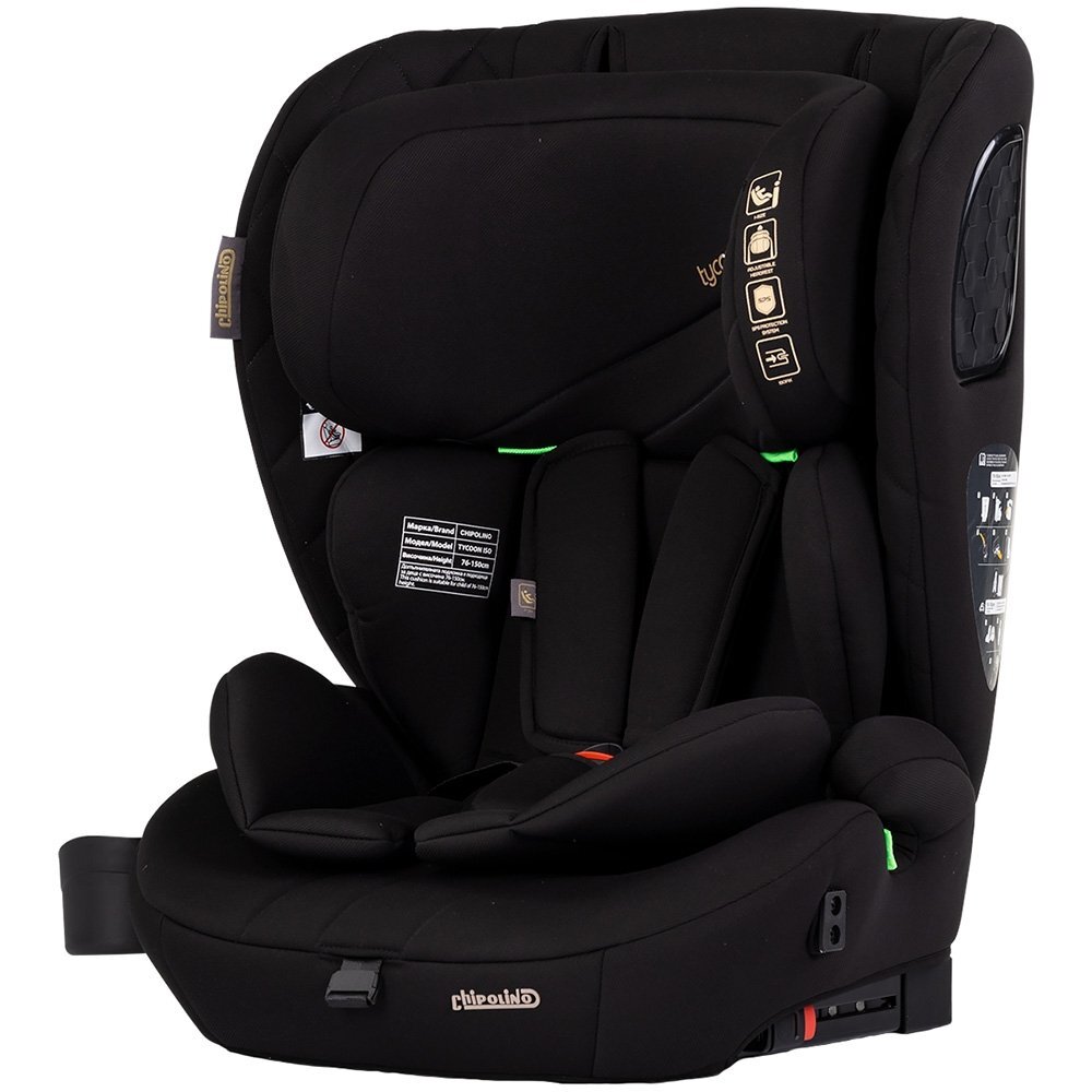 CHIPOLINO Scaun auto pentru copii Tycoon Iso Blackberry i-Size 76-150 cm cu sistem isofix top tether protectie la impact lateral SPS tetiera reglabila husa detasabila suport pahar