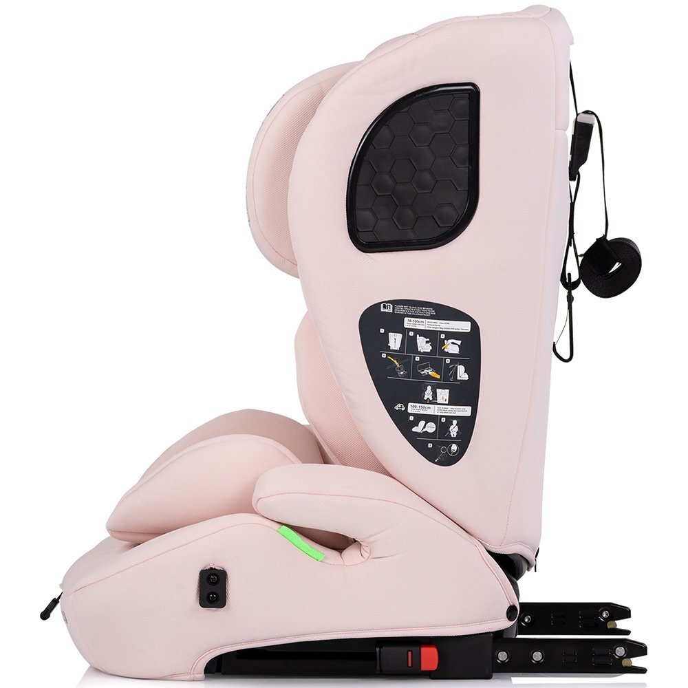 CHIPOLINO Scaun auto pentru copii Tycoon Iso Pink Marshmallow i-Size 76-150 cm cu sistem isofix top tether protectie la impact lateral SPS tetiera reglabila husa detasabila suport pahar
