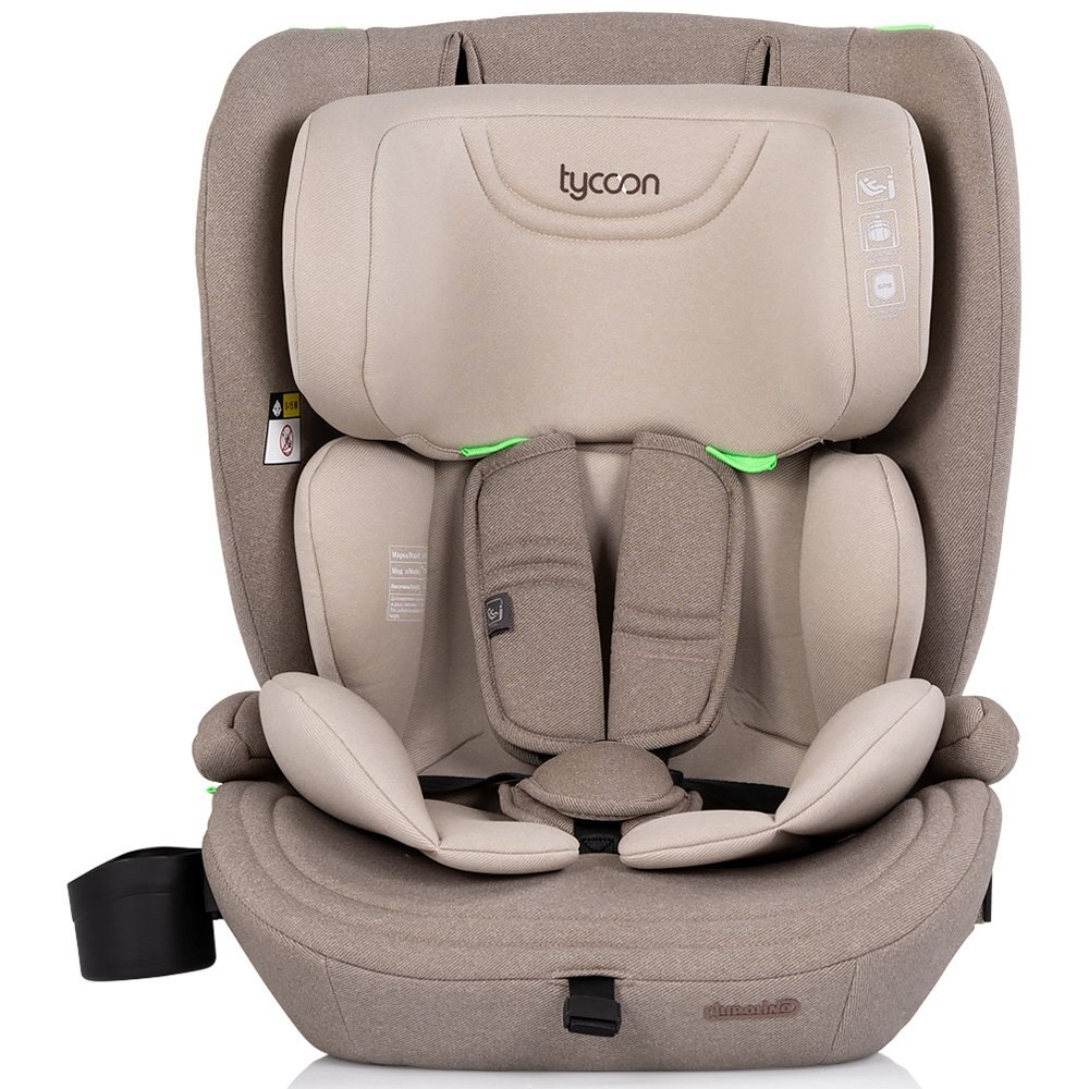 CHIPOLINO Scaun auto pentru copii Tycoon Tiramisu i-Size 76-150 cm tetiera reglabila husa detasabila suport pahar