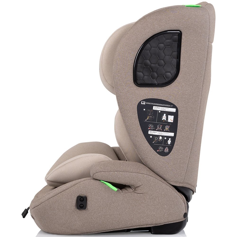 CHIPOLINO Scaun auto pentru copii Tycoon Tiramisu i-Size 76-150 cm tetiera reglabila husa detasabila suport pahar