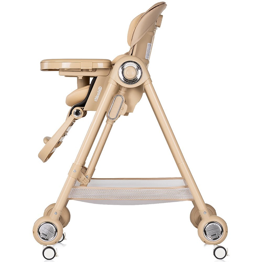 CHIPOLINO Scaun de masa 2 in 1 Melba Latte reglabil transformabil roti cu frana pliere compacta