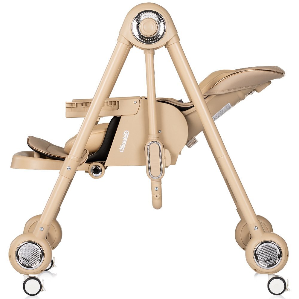 CHIPOLINO Scaun de masa 2 in 1 Melba Latte reglabil transformabil roti cu frana pliere compacta