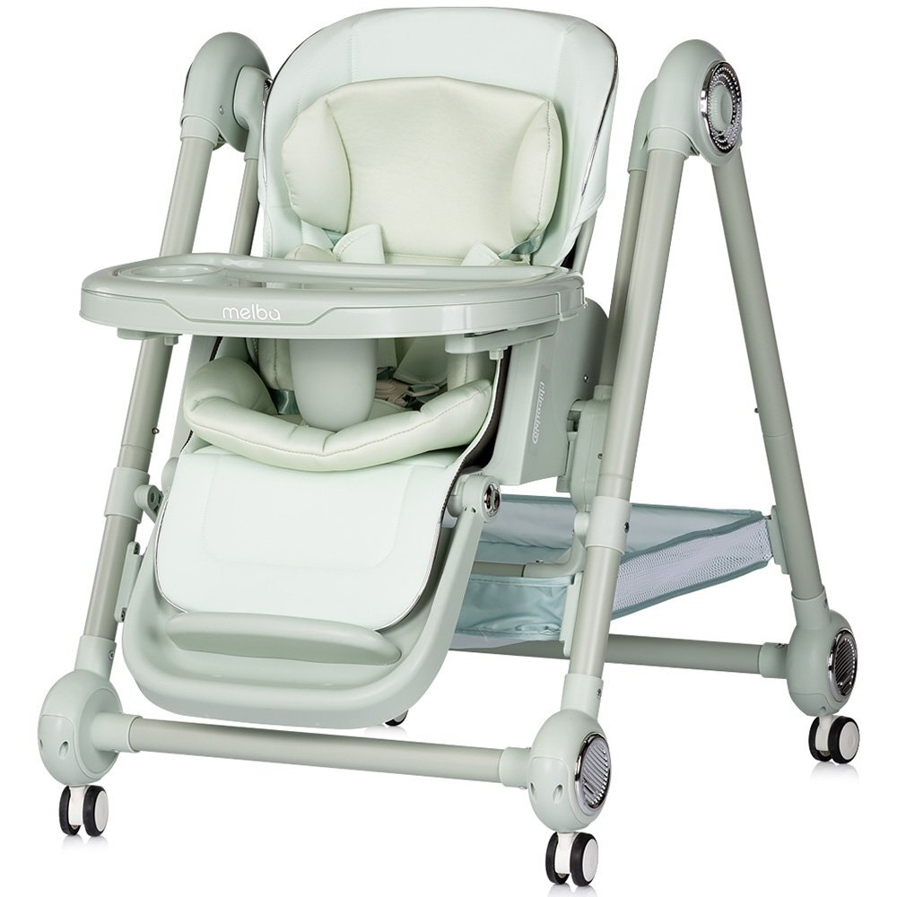 CHIPOLINO Scaun de masa 2 in 1 Melba Matcha reglabil transformabil roti cu frana pliere compacta
