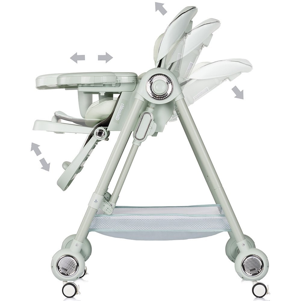 CHIPOLINO Scaun de masa 2 in 1 Melba Matcha reglabil transformabil roti cu frana pliere compacta