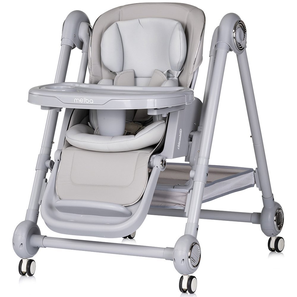 CHIPOLINO Scaun de masa 2 in 1 Melba Platinum reglabil transformabil roti cu frana pliere compacta