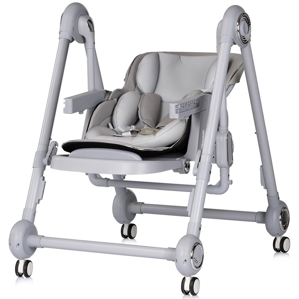 CHIPOLINO Scaun de masa 2 in 1 Melba Platinum reglabil transformabil roti cu frana pliere compacta