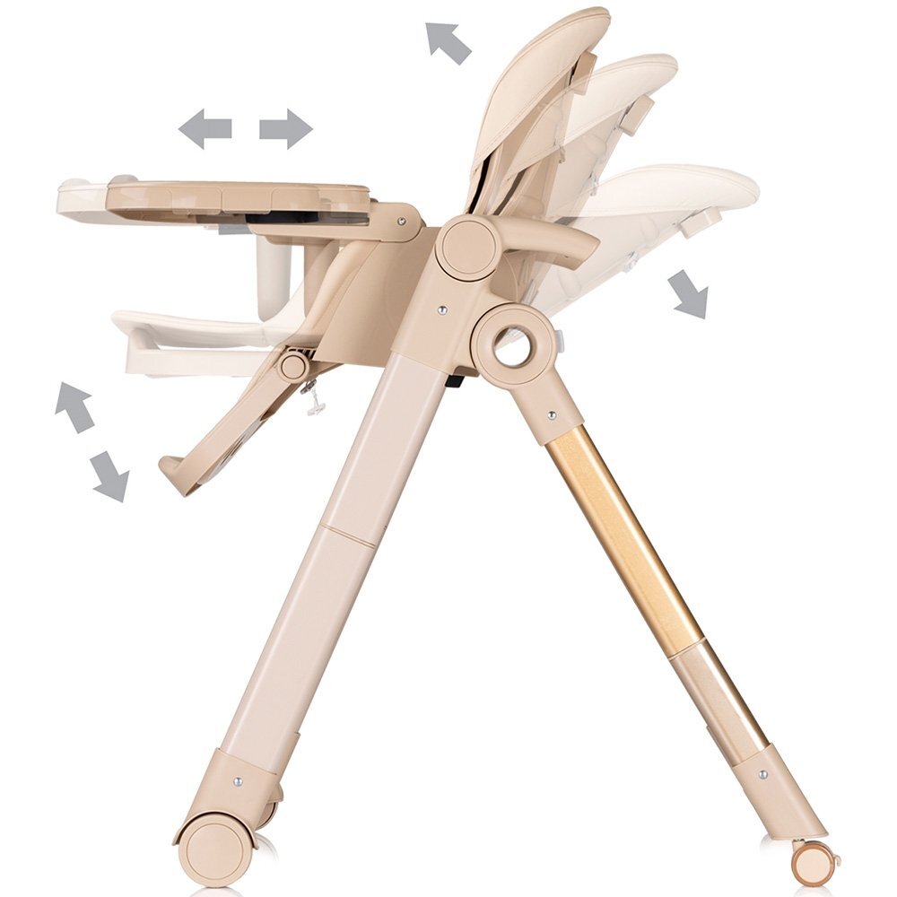 CHIPOLINO Scaun de masa 2 in 1 transformabil in leagan Super Chef Tiramisu cu roti spatar reglabi sezut reglabil pliere compacta