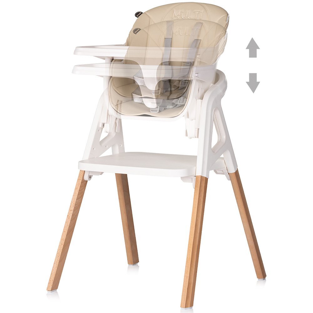 CHIPOLINO Scaun de masa 4 in 1 Multi Cashmere transformabil reglabil picioare elegante din lemn