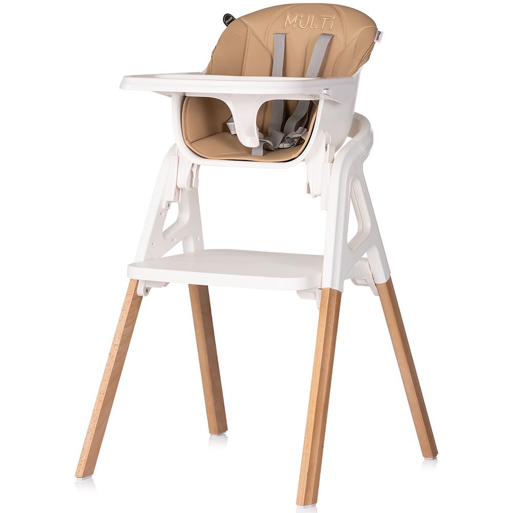 CHIPOLINO Scaun de masa 4 in 1 Multi Latte transformabil reglabil picioare elegante din lemn