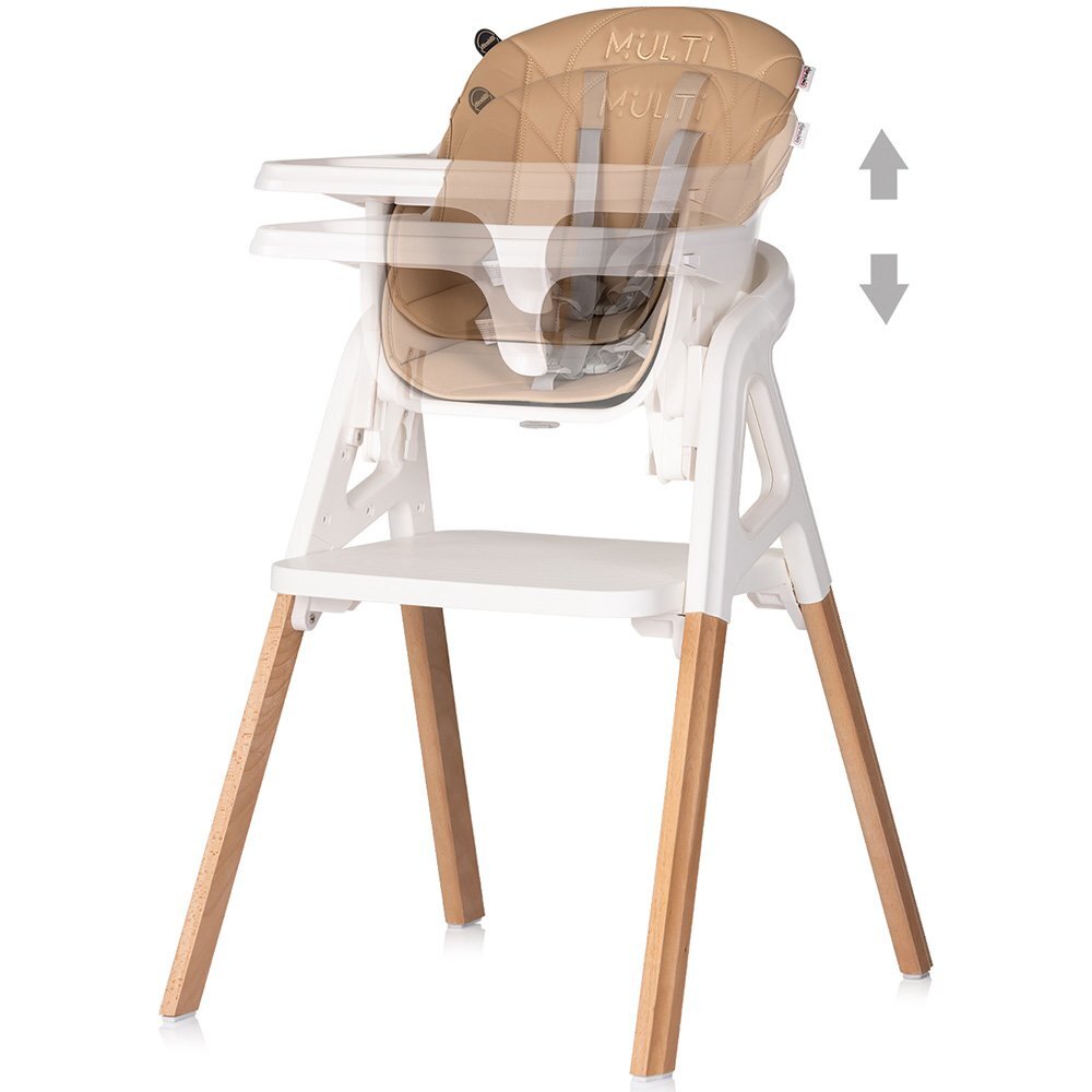 CHIPOLINO Scaun de masa 4 in 1 Multi Latte transformabil reglabil picioare elegante din lemn